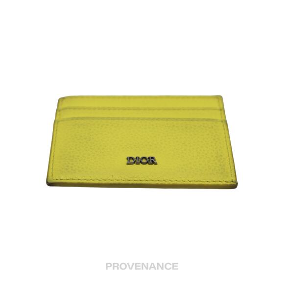 🔴 Dior Card Holder Wallet - Canary Yellow Leather - Picture 4 of 9